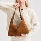 Sac bandoulière cuir suédé – Style Satchel Automne Hiver MYNELIA