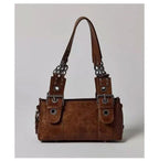 Umhängetasche aus PU-Leder mit Nieten und Kette – Vintage-Stil