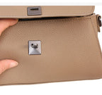 Sac à main en cuir grain Litchi Femme – Boucle Métal