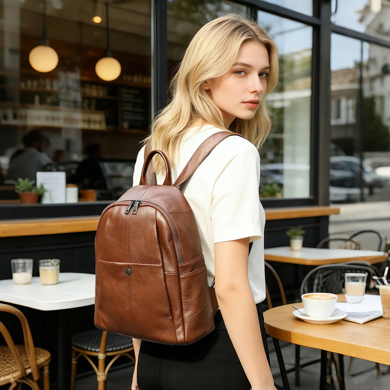Sac à dos cuir vache – Casual polyvalent
