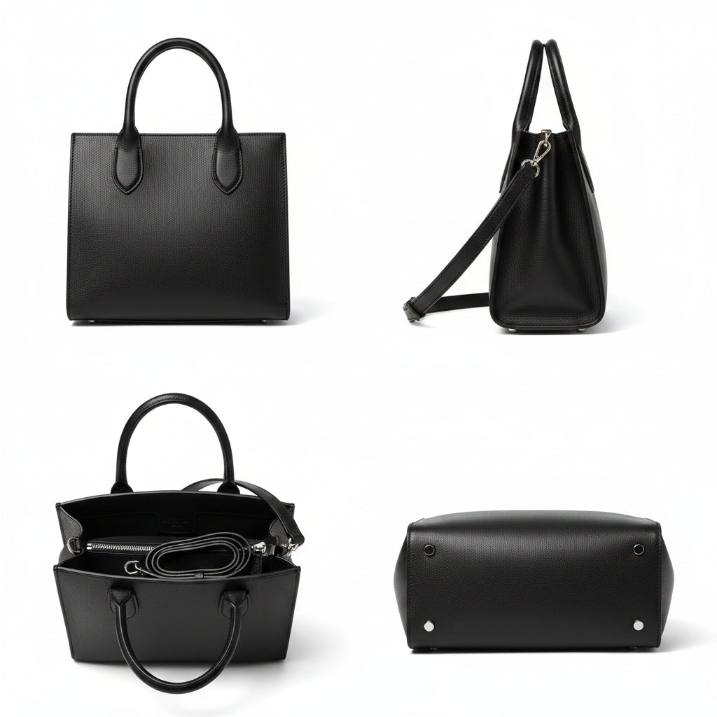 Grand sac Tote Cuir Véritable Femme – Suède Naturel & Cuir MYNELIA