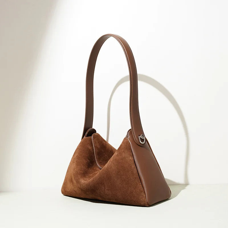 Sac tote en velours Suédé & cuir de vache-Grande Capacité MYNELIA
