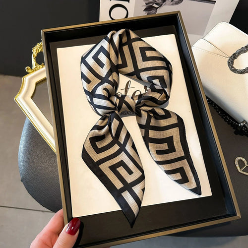 Fashion Luxury Brand 70cm Silk Square Scarf Women Satin Neck Tie Female Hair Bandana Headkerchief Shawl Wrap Hijab Echarpe MYNELIA