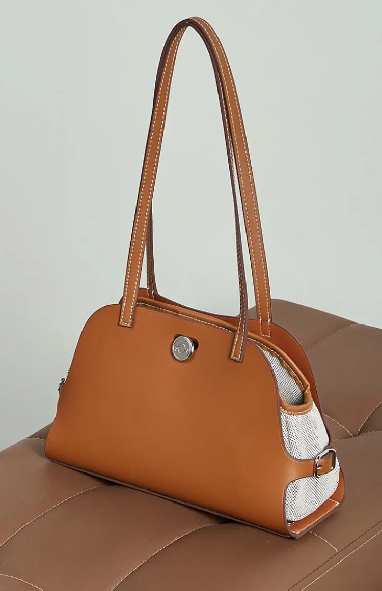 Sac à bandoulière cuir véritable-Pochette amovible