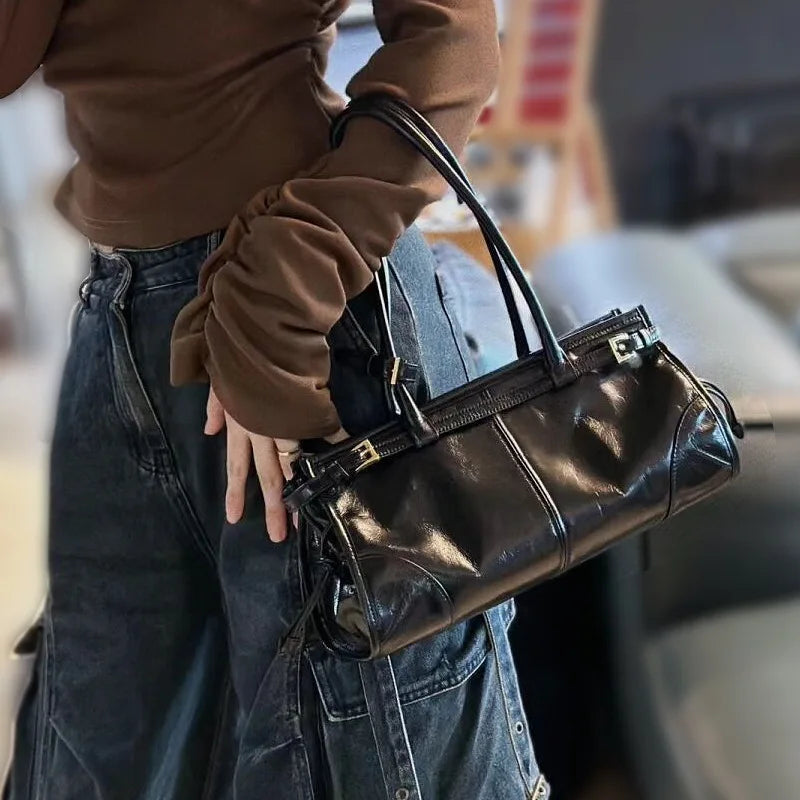 Sac à bandoulière Boston – Cuir ciré Microfibre