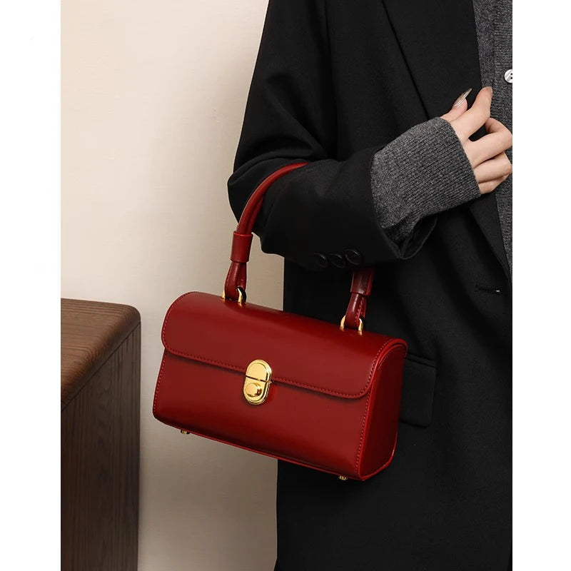 Luxuriöse Braut-Rote Hochzeitstasche Hochwertige Große Kapazität Handtasche Koreanisches Temperament Elegante Damen Vielseitige Umhängetaschen