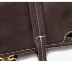 Sac Satchel Slim Cuir Oil Wax Couture Contrastée