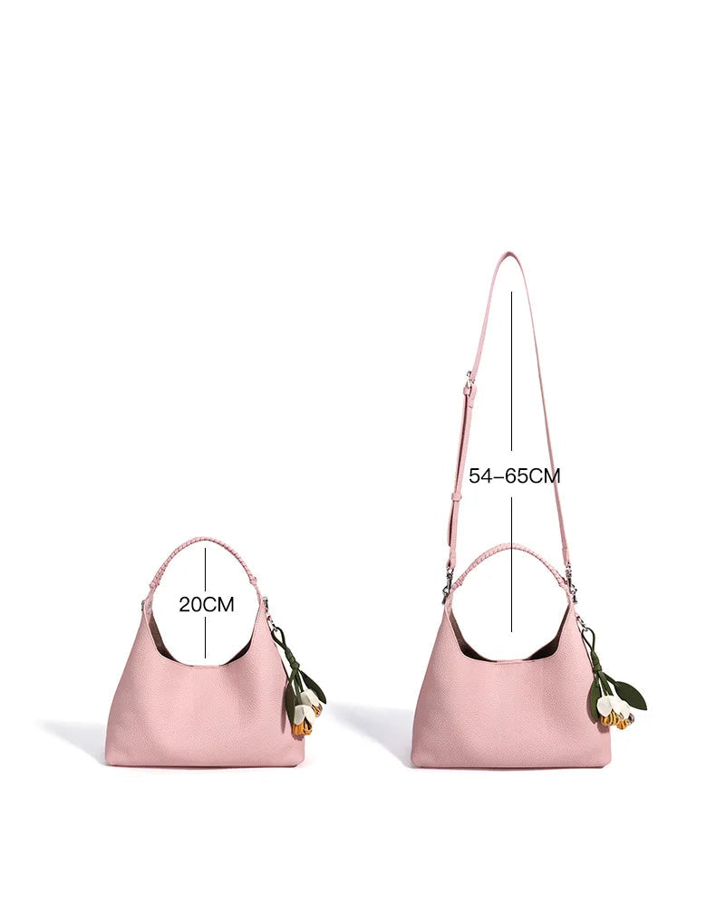 Sac bucket en cuir véritable grain supérieur – Style casual chic