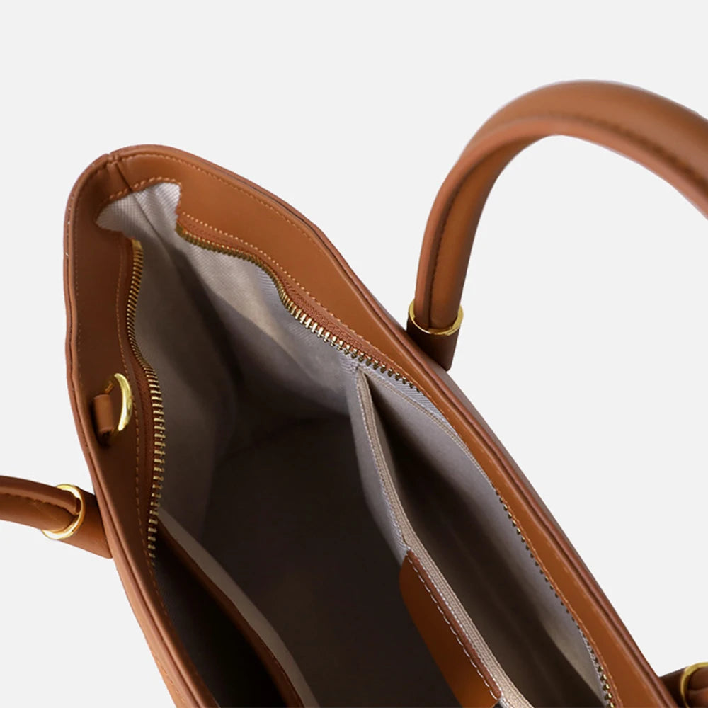Sac en cuir véritable grande capacité – Tote Bag avec bandoulière MYNELIA