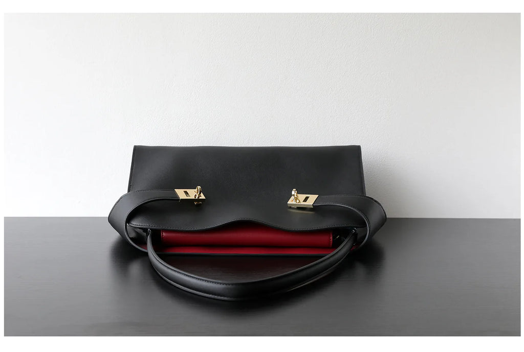 Sac Tote en Cuir  Véritable Appliqués Déco