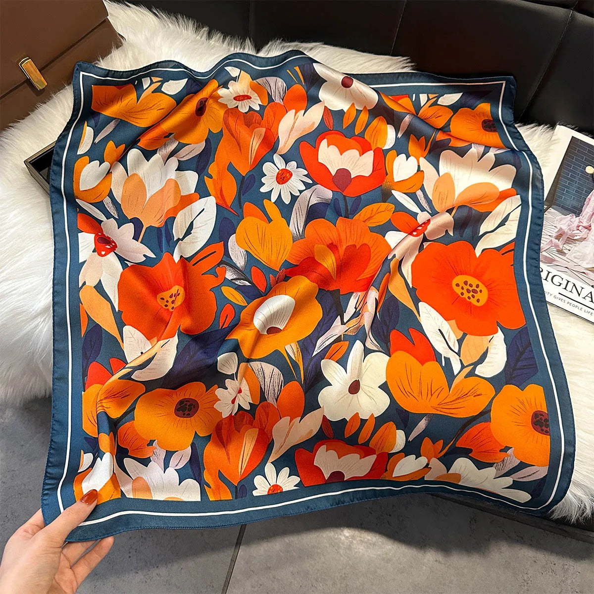Foulard Carré Femme Motif Paisley – 70×70 cm, Doux & Multicolore MYNELIA