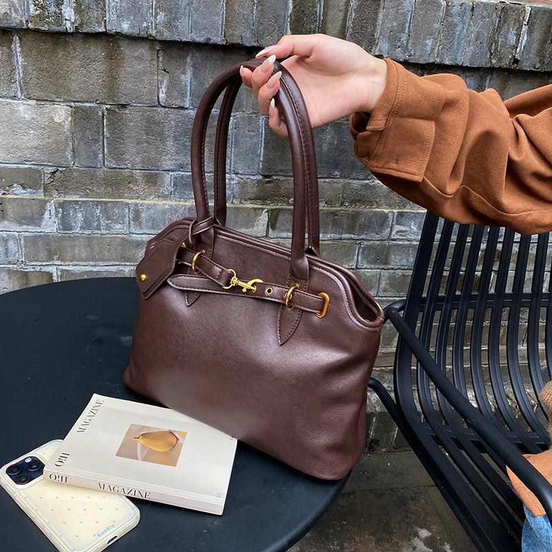 Sac Tote Cabas Vintage cuir PU Souple Grande Capacité