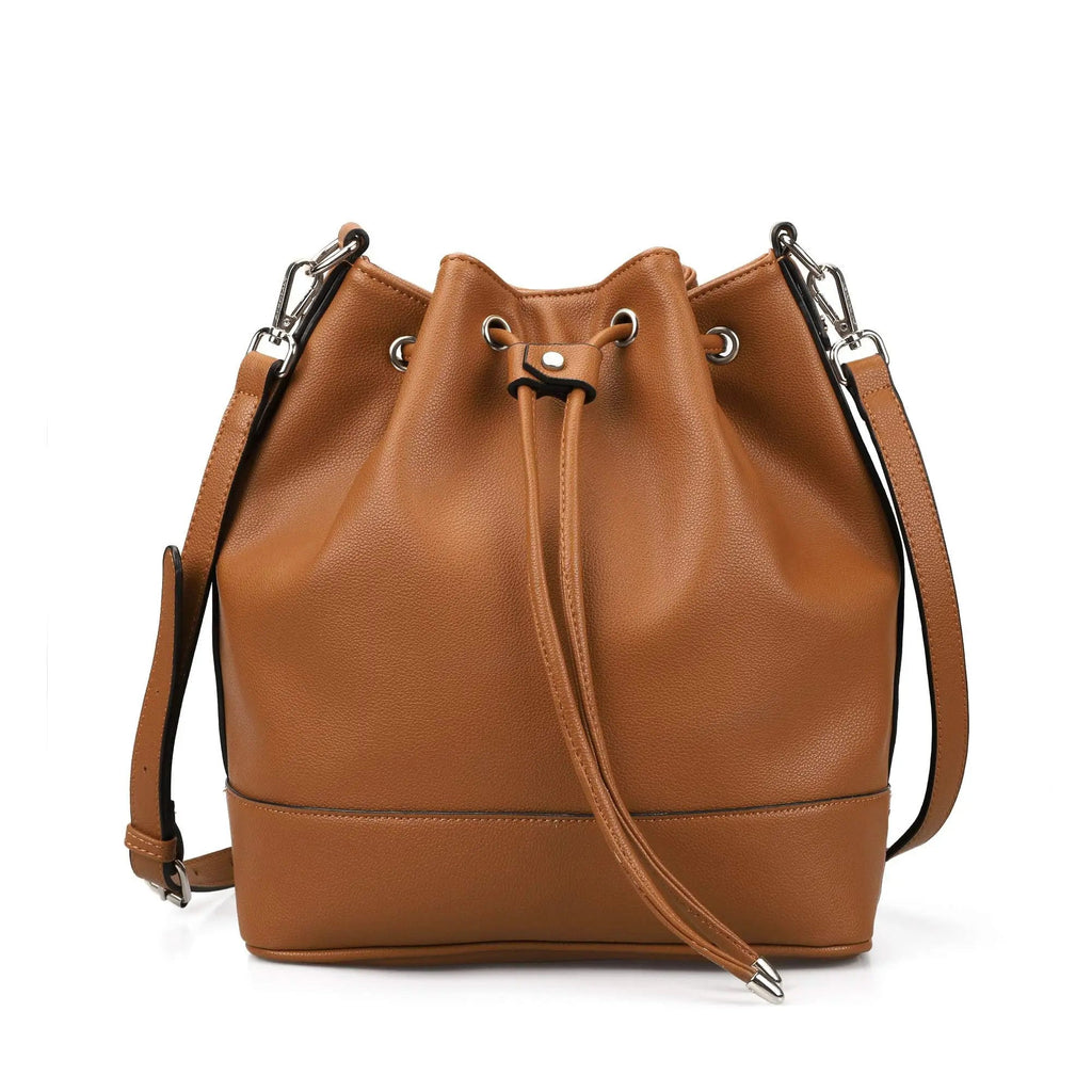 Sac seau Femme en cuir PU Froncé – Cordon & Fermeture Magnétique MYNELIA