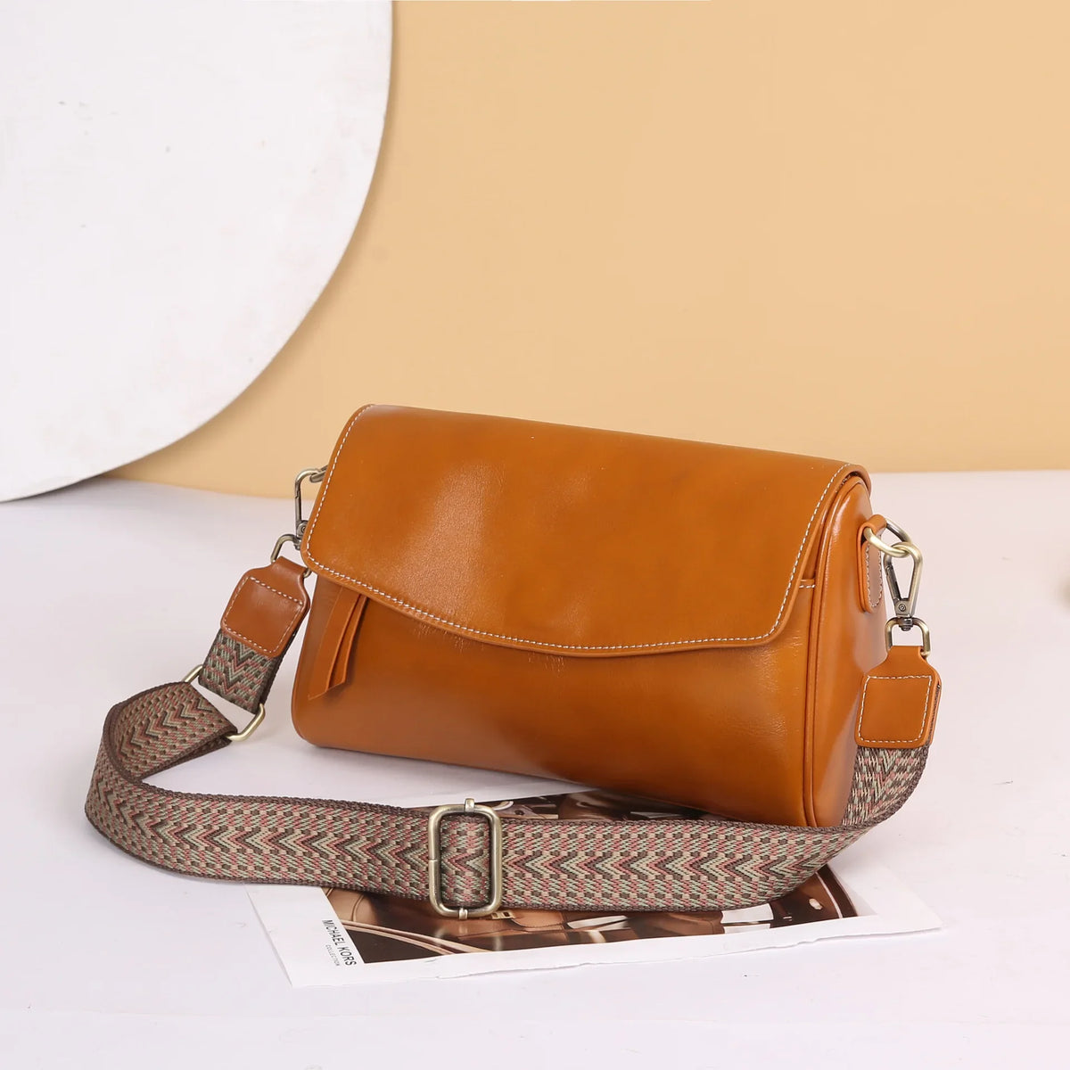 Sac Satchel en Cuir Véritable Souple Minimaliste