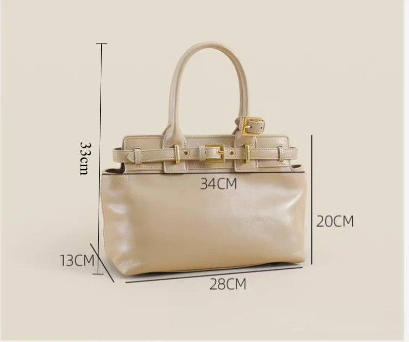 Sac à Main Cuir Ciré Huile Femme | Tote Casual Chic – Intemporels MYNELIA