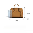 Fashion Designer Large Capacity Autumn Tote 2026 Lichi Pattern Cow Leather Women Shoulder Bag Formal Business Travel Handbag MYNELIA
