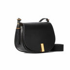 Design Damenmode lässige schlichte Umhängetasche Damen Leder Kupferschnalle Umhängetasche Echtes Leder Satteltasche weiblich