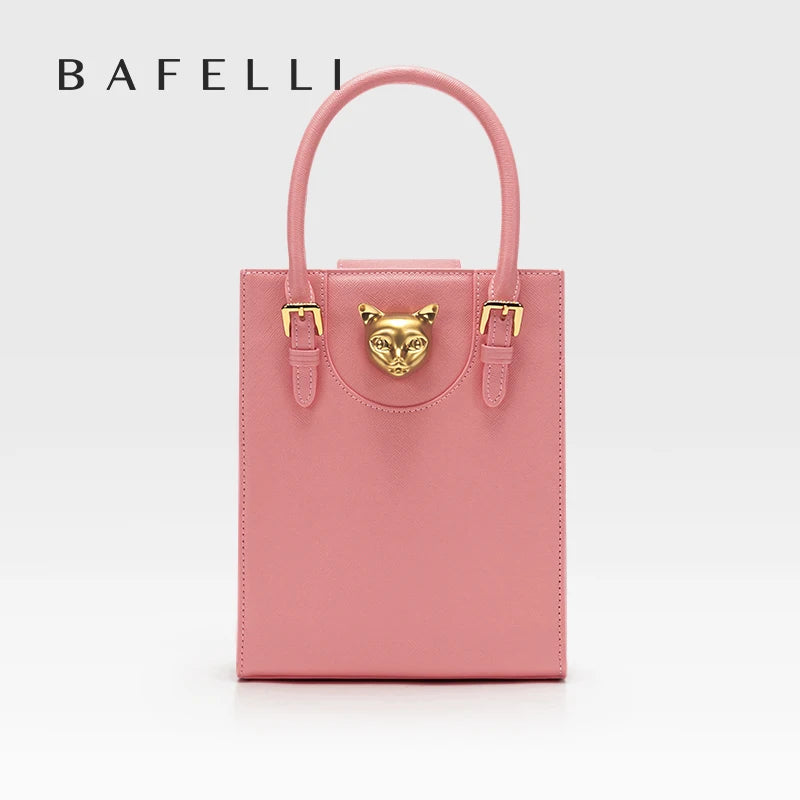 Sac box cuir véritable – Verrou décoratif structure rigide