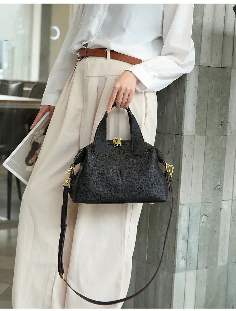 Sac à main en cuir véritable  – Élégance Intemporelle MYNELIA