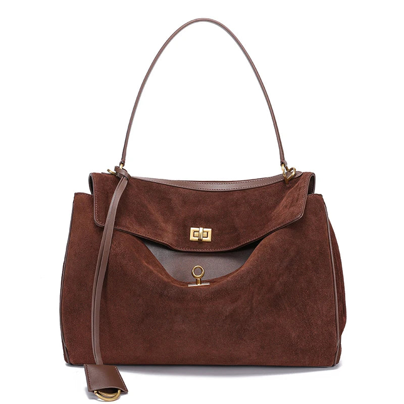 Grand sac à main femme en cuir véritable souple MYNELIA