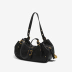 Sac épaule vintage esprit biker en cuir PU