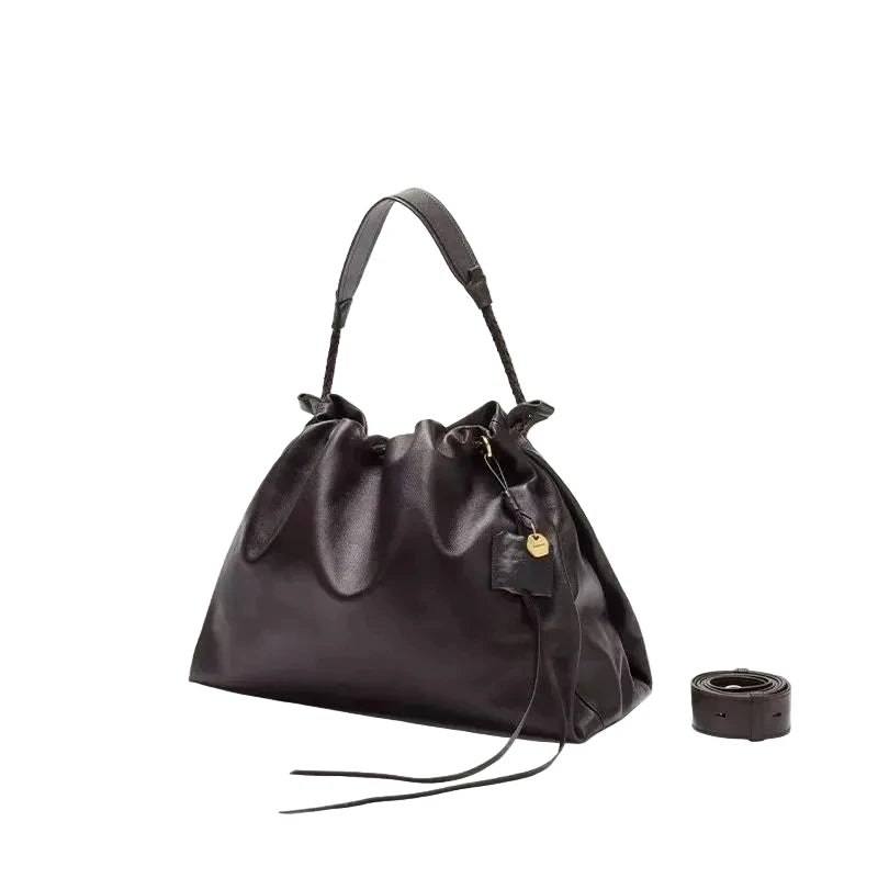 Tote PU Grande Capacité Drawstring Commuter Unisexe
