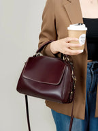 Zency Damen Handtasche aus echtem Leder Rindsleder Umhängetasche Große Boston Crossbody Satchel Für Mode Bolsa Zwei Riemen