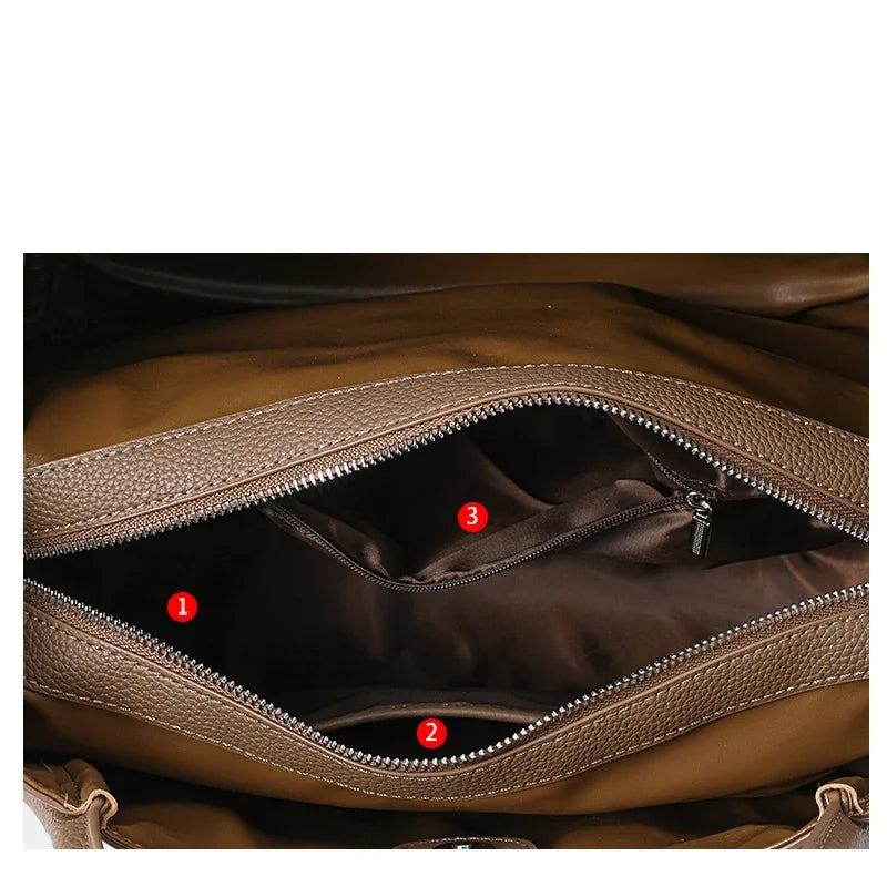 Sac hobo tote en cuir –Double port-Grande capacité
