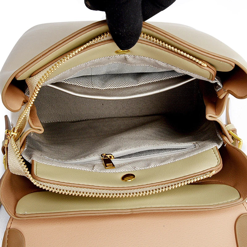 Sac à Dos Cuir PU Femme – Grande Capacité, Anti-Vol & Rivets MYNELIA