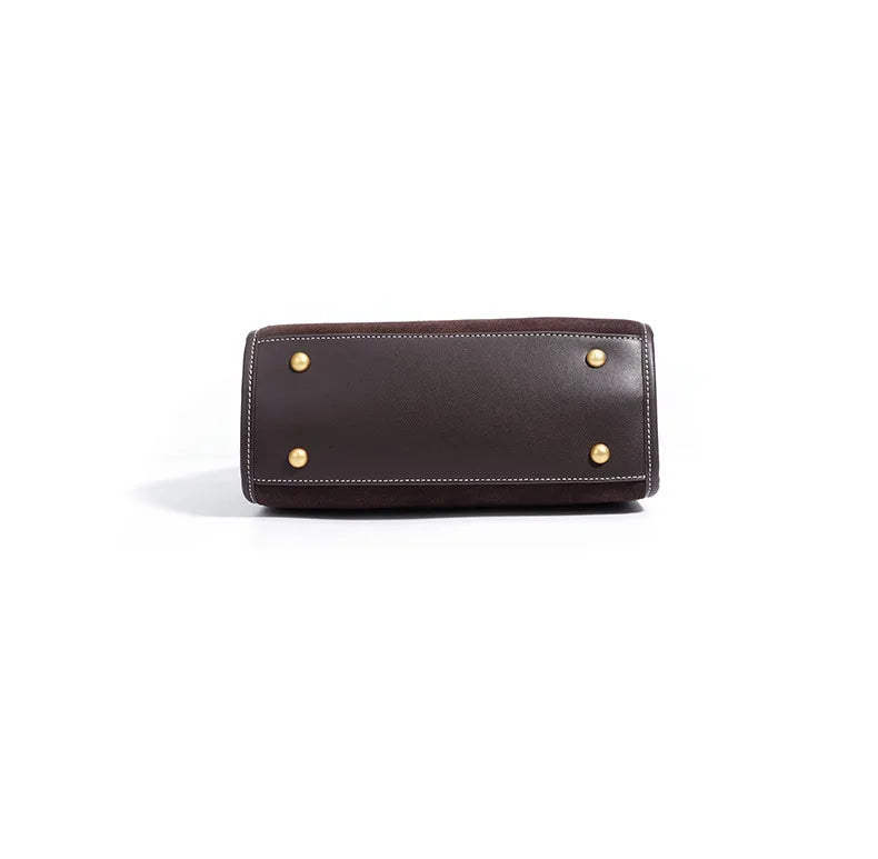 Wildleder Tragetasche Herbst Winter Neues kleines Design Vintage Aktentasche Mode Minimalistische Schulter Umhängetasche für Damen Handtaschen