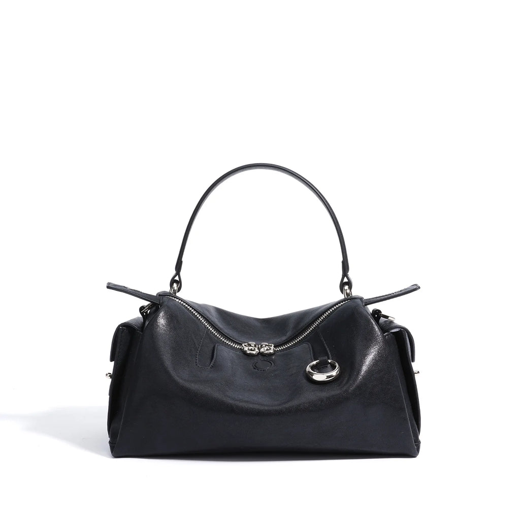 Handtasche aus echtem Leder, neues Nischen-Design 2025, modische Kissen-Tasche aus Rindsleder, einfache Umhängetasche für Damen