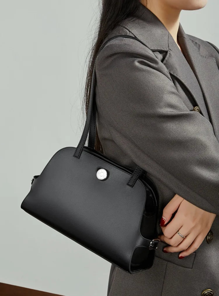 Sac à bandoulière cuir véritable-Pochette amovible
