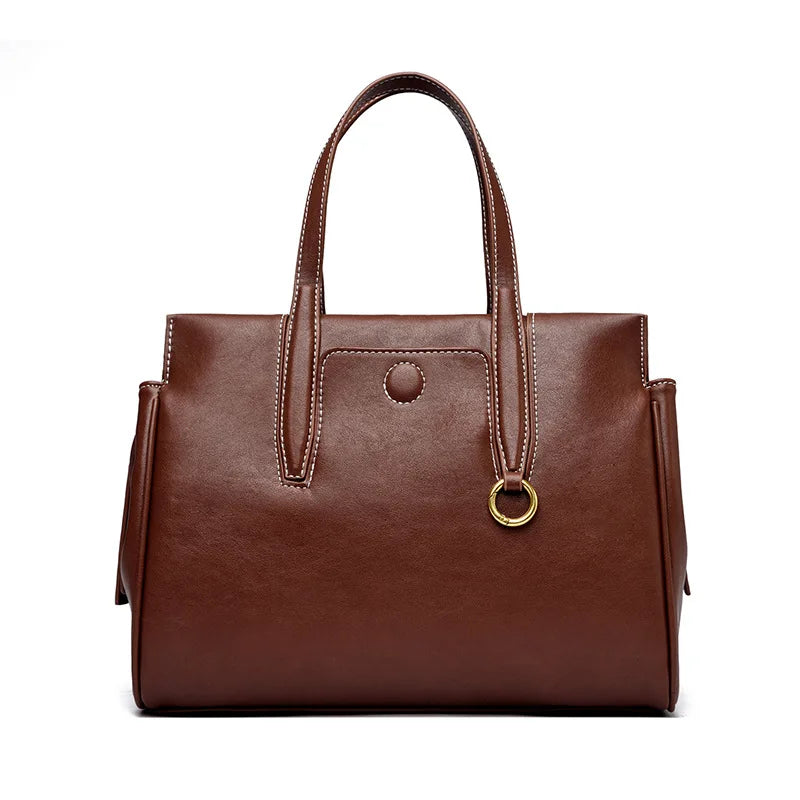 Sac Tote PU Cuir Vegan Souple Double Fermeture