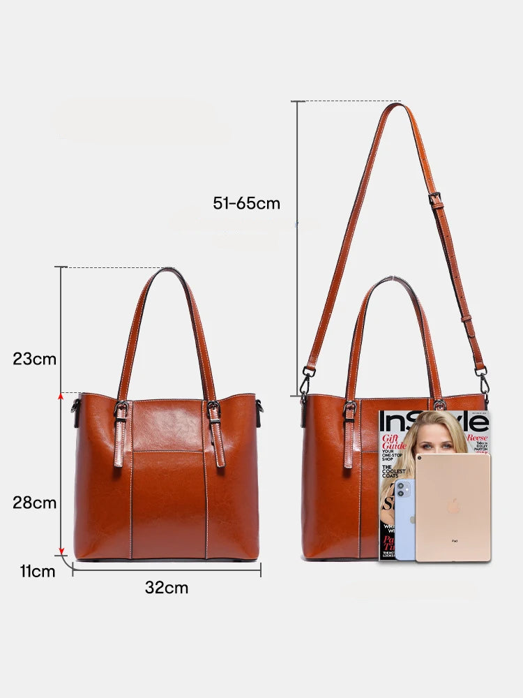 Sac  à main Tote cuir véritable Femme – Compartiment Ordi & Voyage