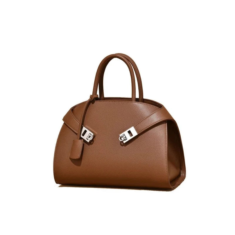 Sac à main en cuir PU Double Boucle Métal
