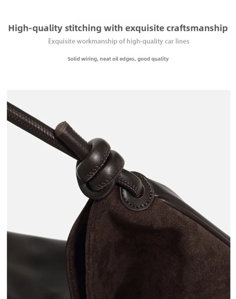Sac à main cuir suédé Rétro — La Douceur de l’Hiver MYNELIA