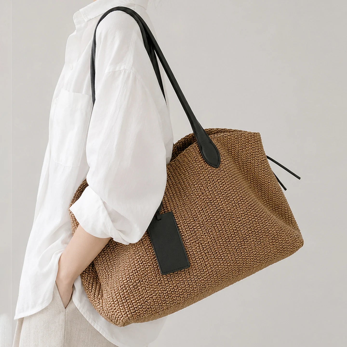 Sac tote cuir – Grande capacité Été