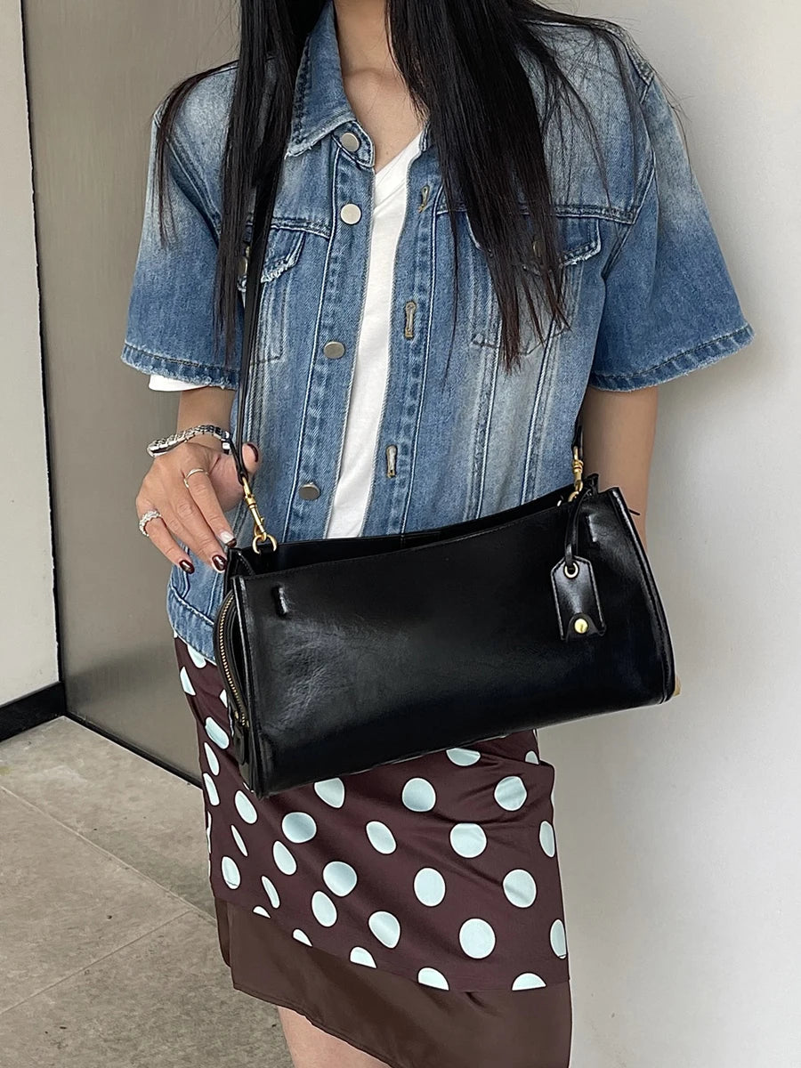 Sac Vintage en cuir PU Souple – Épaule Croisé