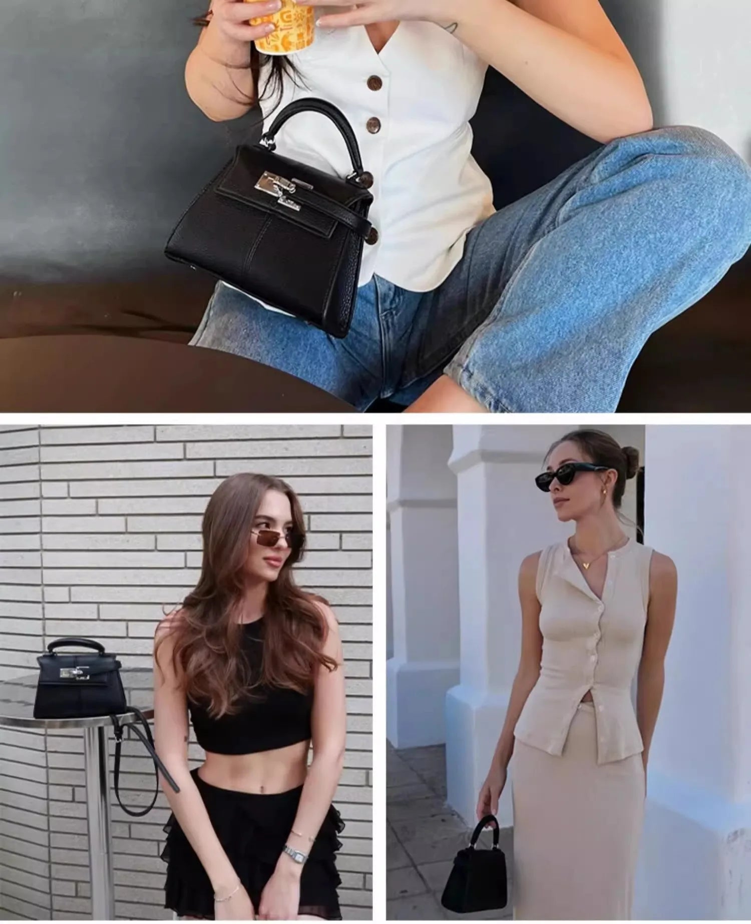 Sac à main trapézoïdal en cuir PU | Élégant & Polyvalent MYNELIA