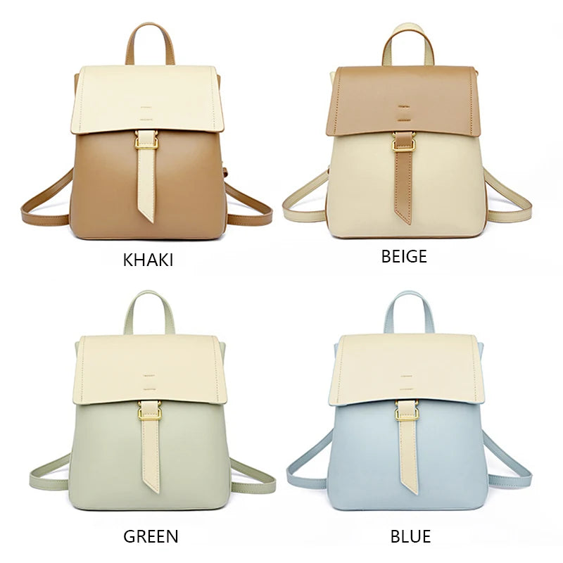 Sac à Dos Cuir PU Femme – Grande Capacité, Anti-Vol & Rivets MYNELIA