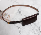 Ceinture cuir véritable avec pochette – Style Coréen Minimaliste