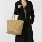Sac Tote Canvas Sequins Grande Capacité Rétro