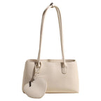 Women's Handbag Retro Tote Bag High End Shoulder Bag Large Capacity, Solid Color Simple Underarm Square Bag MYNELIA