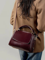 Zency Damen Handtasche aus echtem Leder Rindsleder Umhängetasche Große Boston Crossbody Satchel Für Mode Bolsa Zwei Riemen