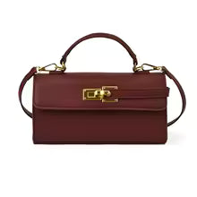 Sac à main femme cadenas bandoulière MYNELIA – Bordeaux"