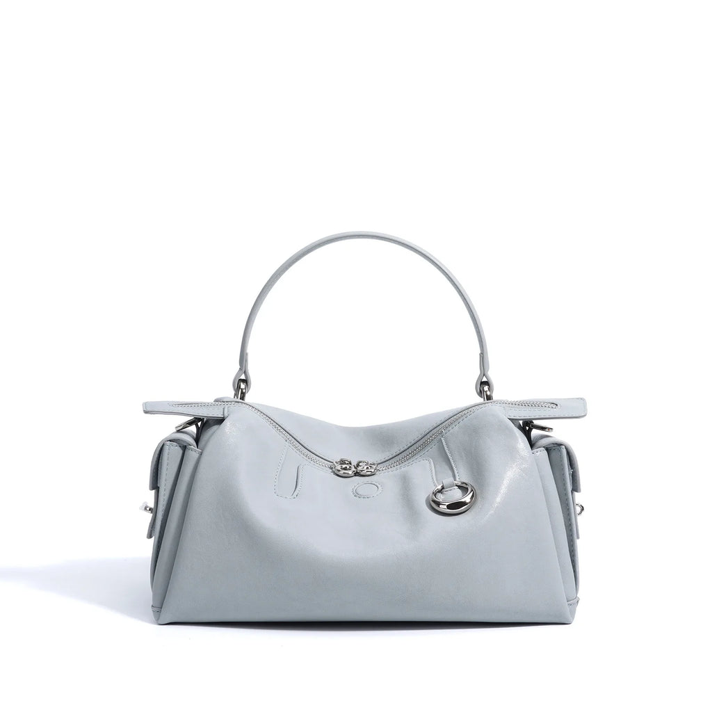 Handtasche aus echtem Leder, neues Nischen-Design 2025, modische Kissen-Tasche aus Rindsleder, einfache Umhängetasche für Damen