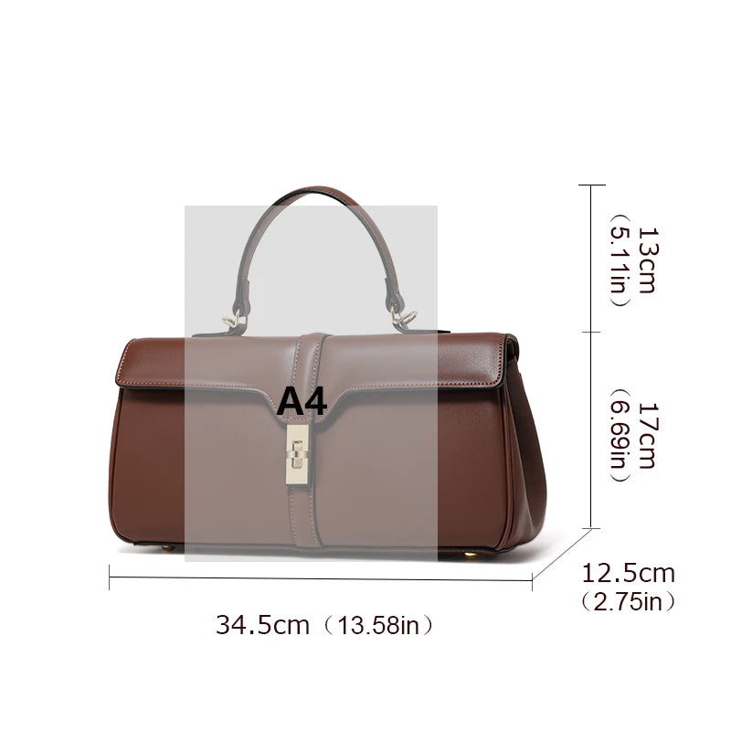 Sac épaule femme en cuir de vachette véritable – Forme rectangulaire