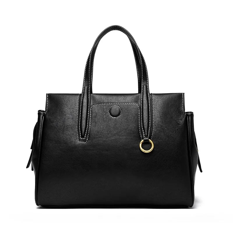 Sac Tote PU Cuir Vegan Souple Double Fermeture