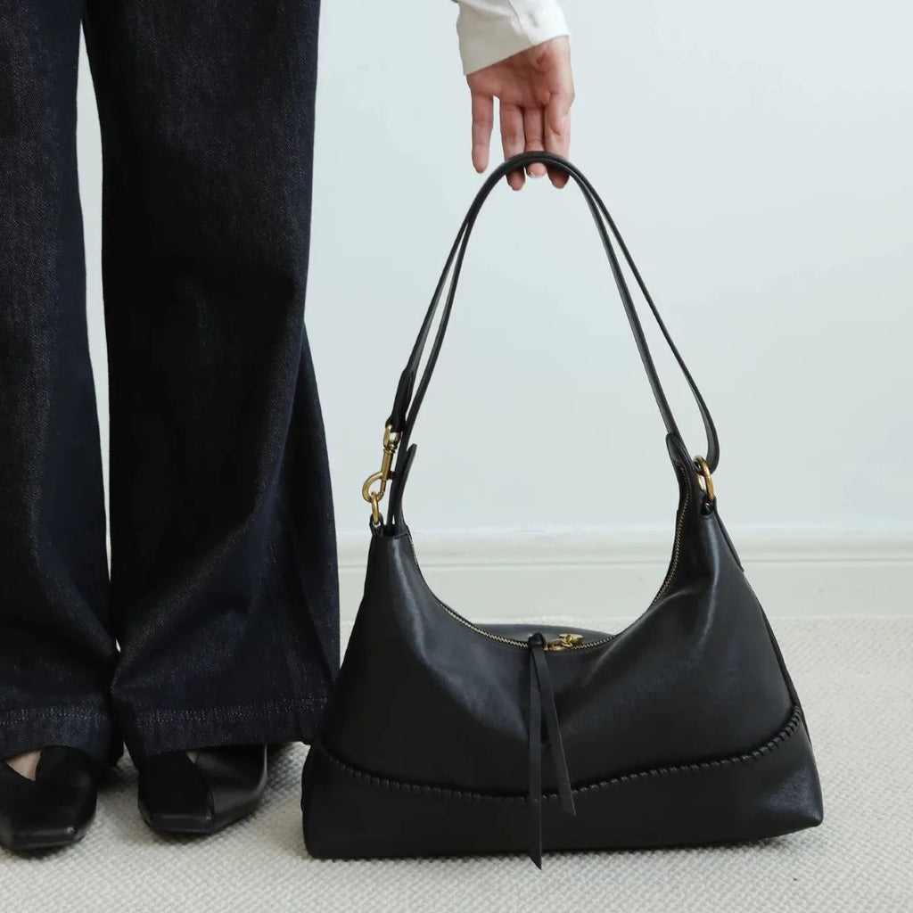 Sac à main Hobo en Cuir Véritable – Grande Capacité MYNELIA