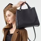 Sac cabas souple en cuir véritable à poches intérieures